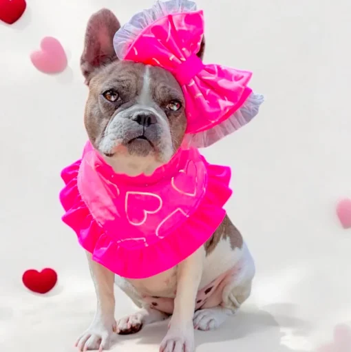 Fluoro Pink Love Bandana