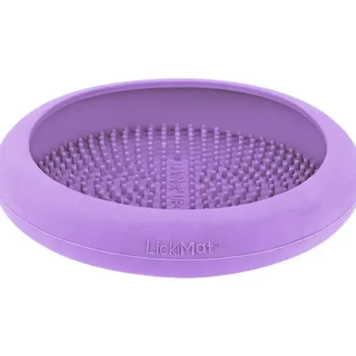 Purple Lickimat UFO Slow Food Anti-Anxiety Licking Dog Bowl