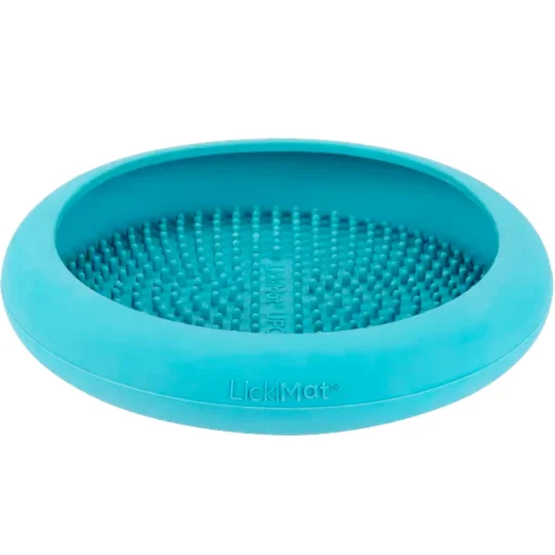 Turqouise Lickimat UFO Slow Food Anti-Anxiety Licking Dog Bowl